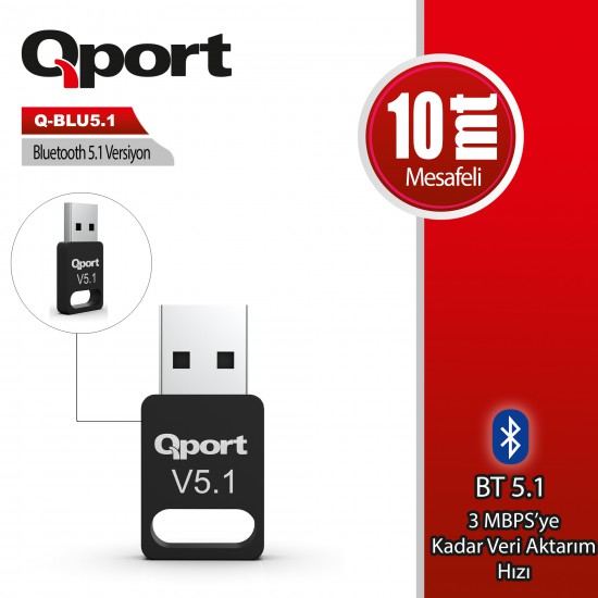 QPORT BLUETOOTH V5.1 USB ADAPTOR (Q-BLU5.1)