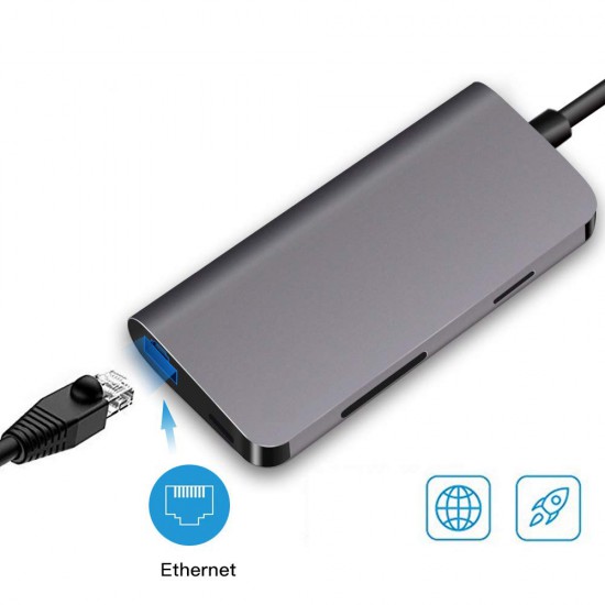 CODEGEN (CDG-CNV40) USB3.1 TYPE-C TO 3xUSB3.0/HDMI/USB3.1 TYPE-C/RJ45/SD HUB