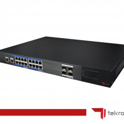 TEKRON 16+2 PORT 10/100+2PORT 10/1000+1XSFP RJ45 UPLİNK POE 200W SWITCH