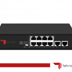 TEKRON 8+2 PORT 10/100+2PORT 10/1000 RJ45 UPLİNK POE 96W SWITCH