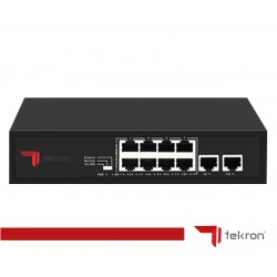 TEKRON 8+2 PORT 10/100+2PORT 10/1000 RJ45 UPLİNK POE 96W SWITCH