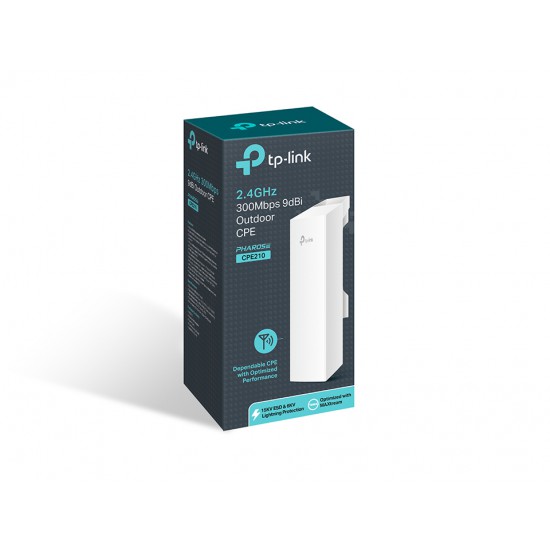 TP-LINK CPE210 PHAROS 2 PORT 300MBPS 2.4GHZ 9dBI OUTDOOR ACCESS POINT TP-LINK CPE210 PHAROS 2 PORT 300MBPS 2.4GHZ 9dBI OUTDOOR ACCESS POINT