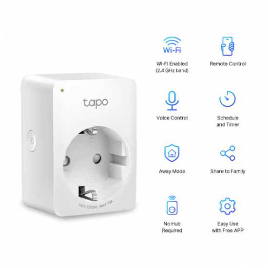 TP-LINK TAPO P100 2.4GHz MINI AKILLI WI-FI PRIZ (4'LU PAKET) TP-LINK TAPO P100 2.4GHz MINI AKILLI WI-FI PRIZ (4'LU PAKET)