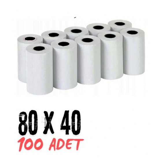 Rulo 80 X 40 Yazıcı kağıdı 100 Adet 1 Koli Rulo 80 X 40 Yazıcı kağıdı 100 Adet 1 Koli