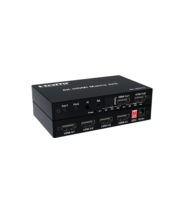 NOVACOM 4K 60 Hz HDMI MATRİX SWİTCH 4X2 ( 4 GİRİŞ 2 ÇIKIŞ ) - küçük görsel 1