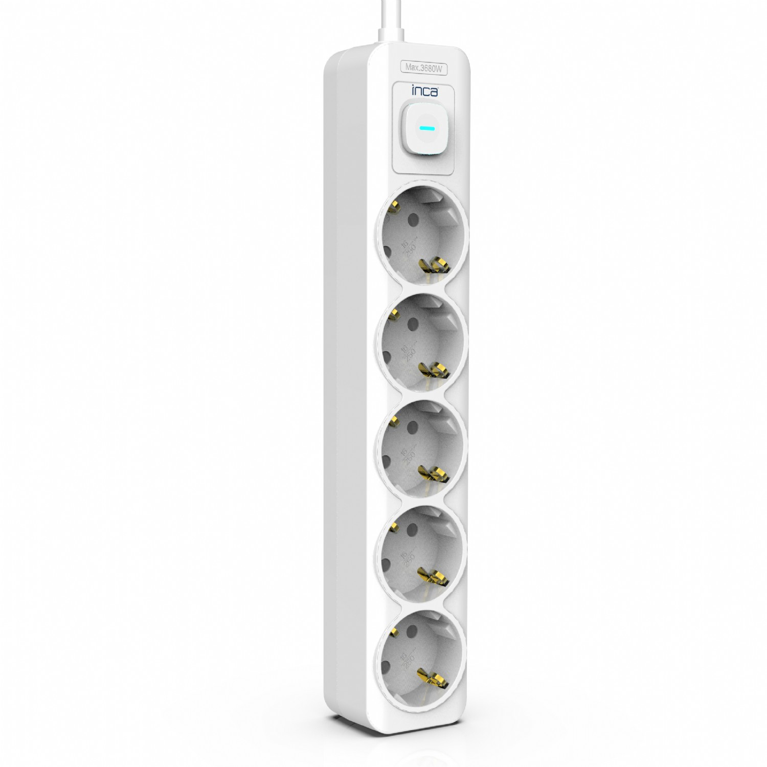 İnca Ipw-44gb 5 Port Akım Korumalı Led Tuşlu Priz 1.5m - Beyaz - görsel 3