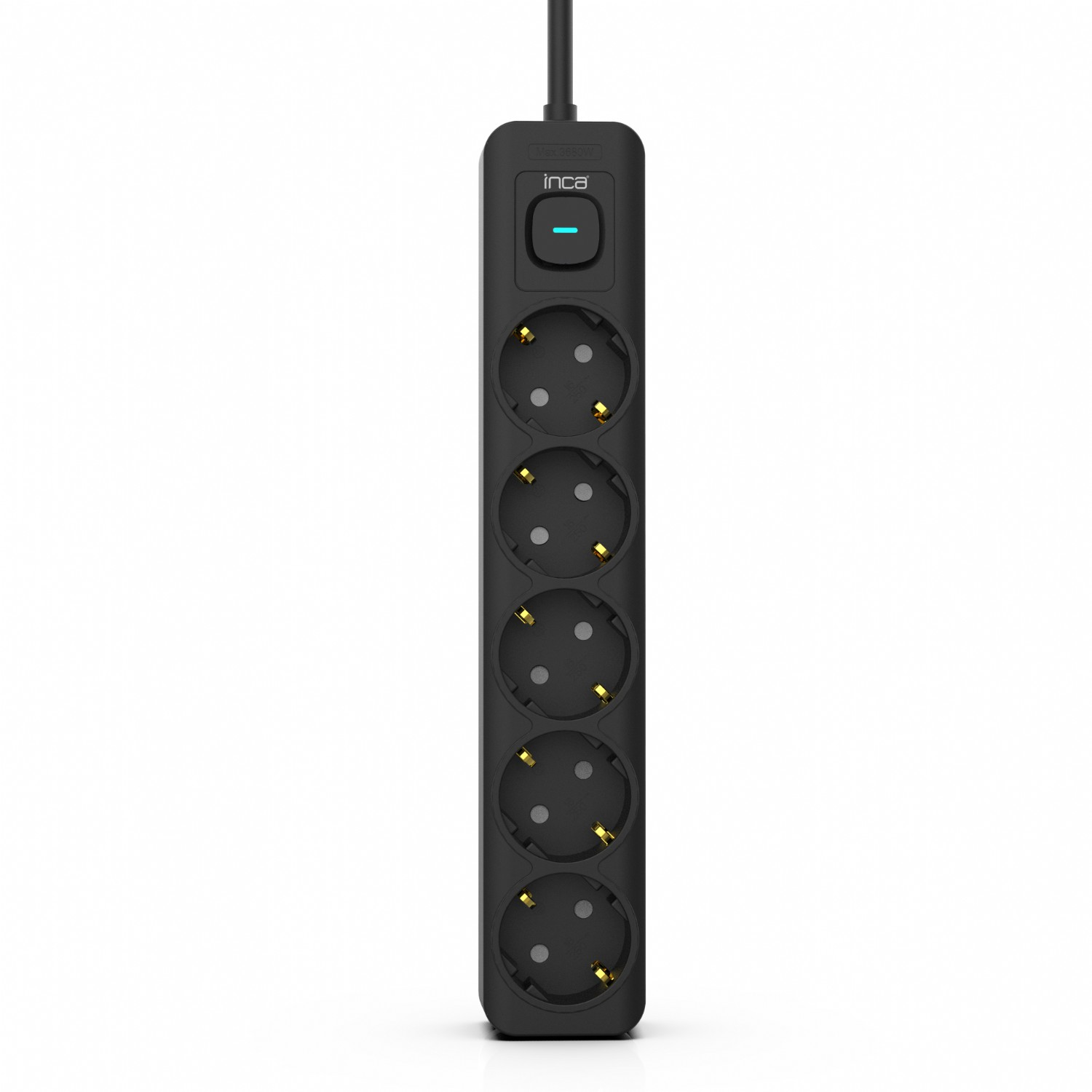 İnca IPW-44SY 5 Port Akım Korumalı Led Tuşlu Priz 1.5M - Siyah - görsel 2