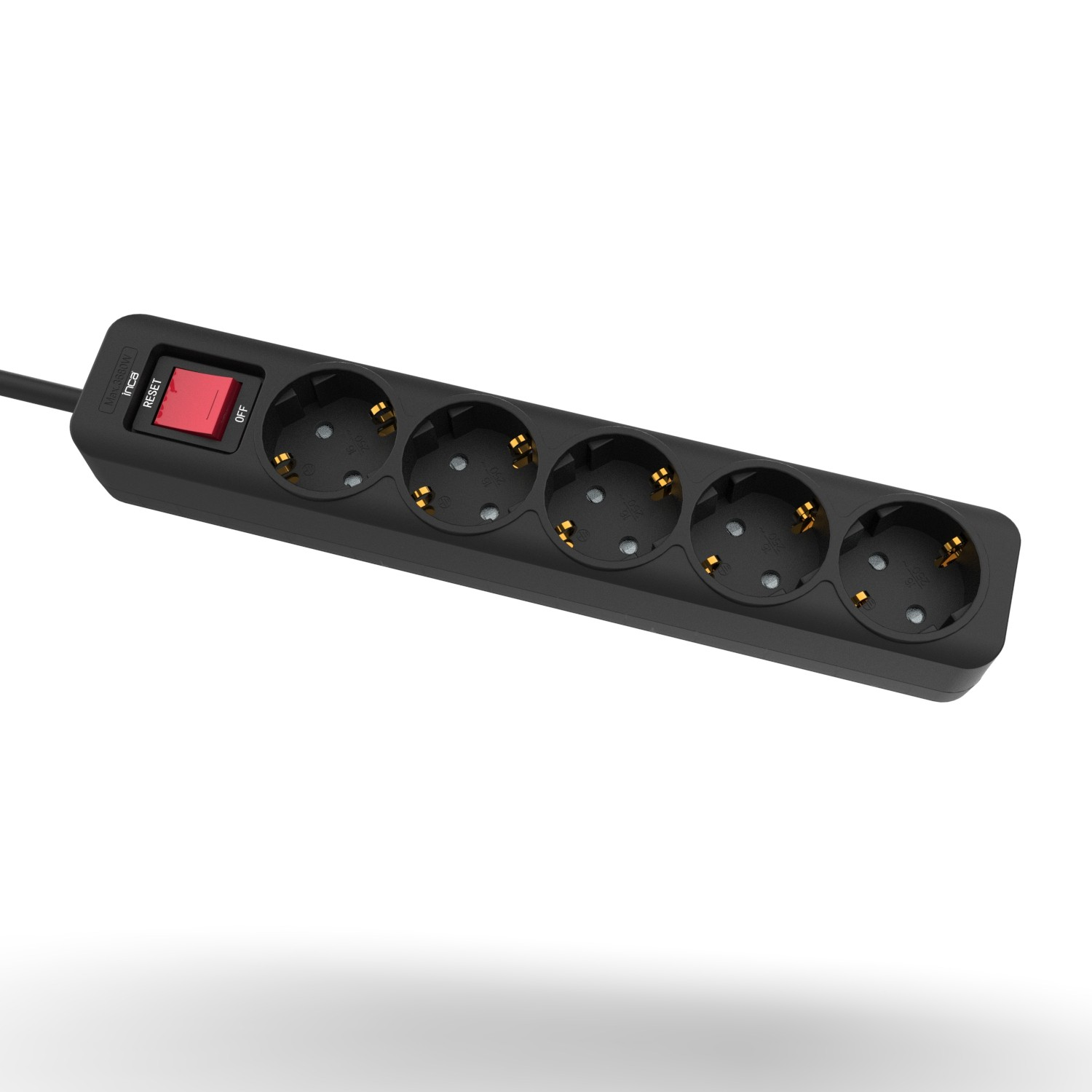 İnca IPW-44SY3 5 port Akım Korumalı Led Tuşlu Priz 3M - Siyah - görsel 2