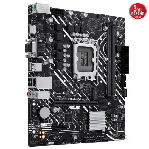 Asus Prime H610M-D 1700P DDR5 SES GLAN HDMI/VGA SATA3 USB3.2 mATX - görsel 2