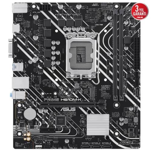 Asus PRIME H610M-K DDR5 Intel 1700P 5600 HDMI VGA M2 USB3.2 mATX - görsel 2