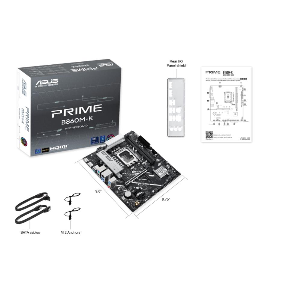 Asus Prıme B860M-K-Intel B860 Soket 1851 DDR5 8800+(OC)MHz mATX Gaming (Oyuncu) Anakart - görsel 2