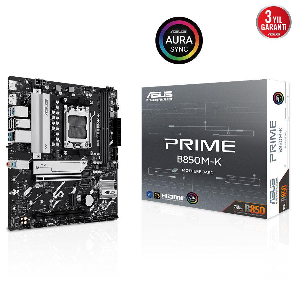 Asus Prime B850M-K AM5 DDR5 Ses GLAN DP/HDMI SATA3 USB3.2 mATX Anakart - görsel 2