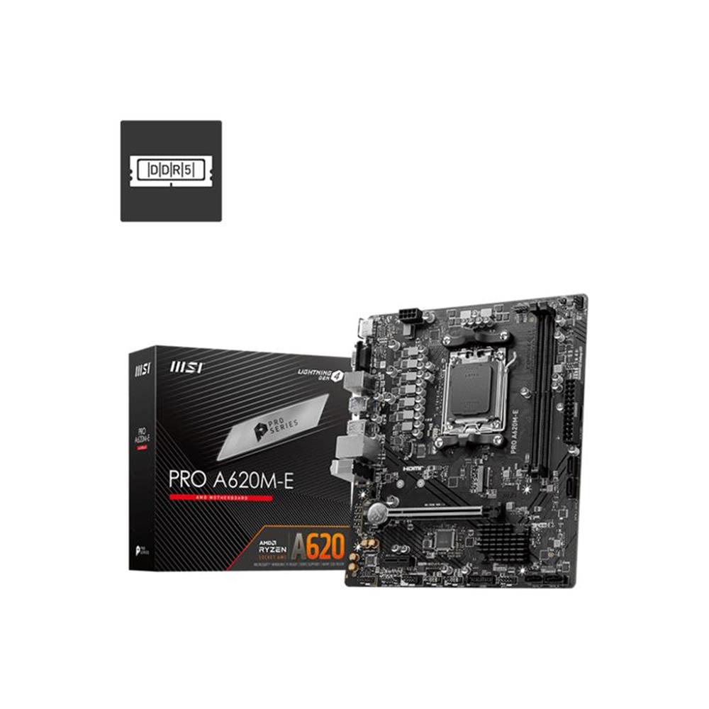 Msı Pro A620M-E Ddr5 6800Mhz Matx Am5 ( Amd Am5 7000 Serisi İşlemci Uyumlu) Anakart - görsel 2