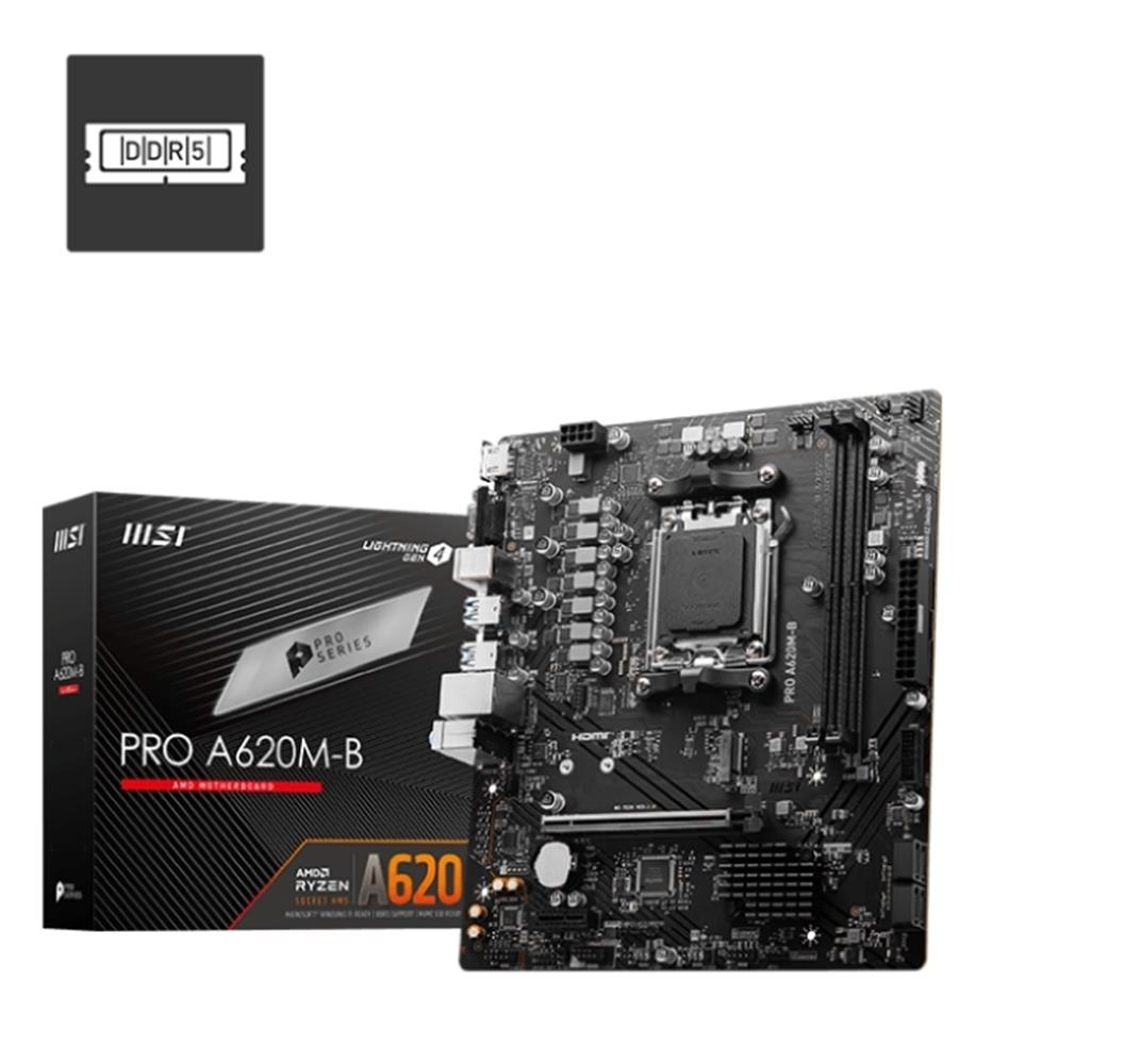 Msı Pro A620M-B AMD A620 AM5 Soket DDR5 6800(OC)MHz mATX Anakart - görsel 2