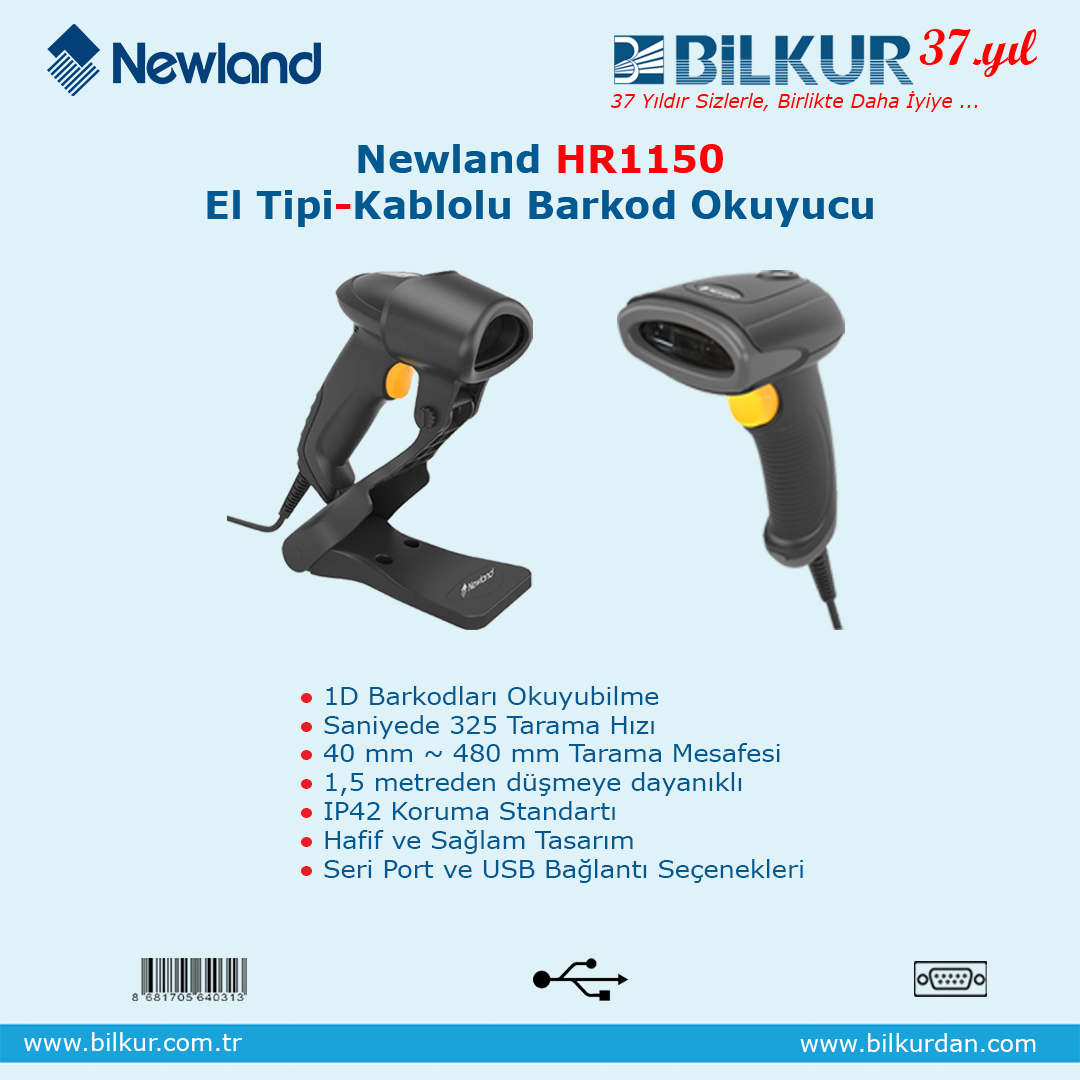Newland HR1150P-30F CCD Barkod Okuyucu Ayak,USB Bağlantılı - görsel 3