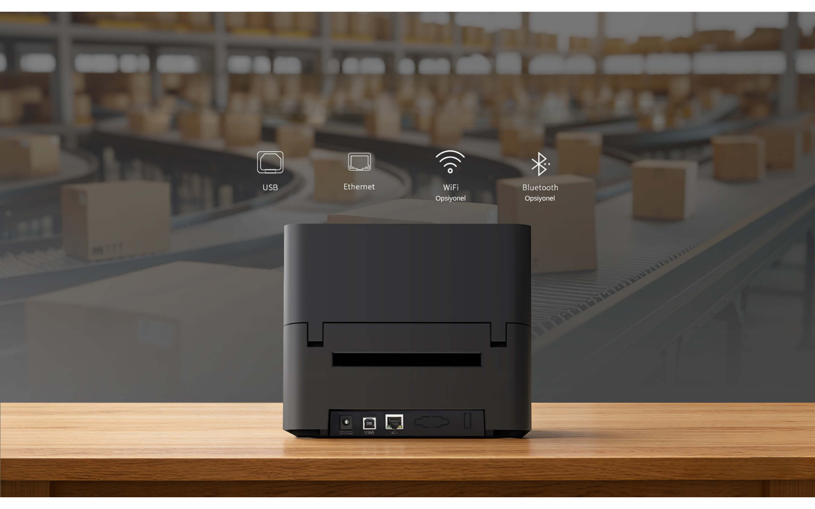HPRT HT500 203 DPI USB Ethernet Termal Transfer Barkod Etiket Yazıcı - görsel 3