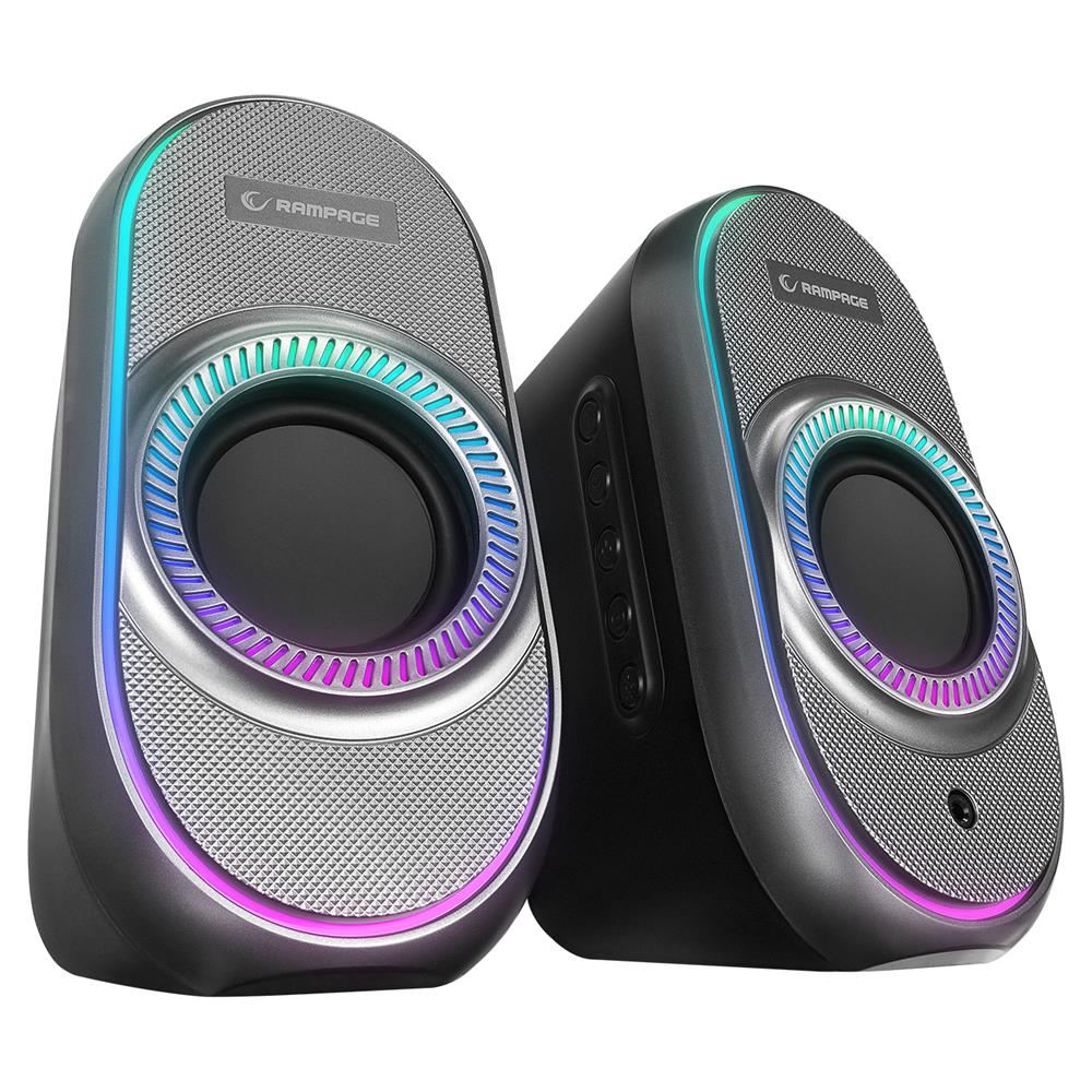 Rampage RMS-X3 2.0 6W Bluetooth Özellikli Siyah Multimedia RGB Işıklı Gaming USB Speaker - görsel 2