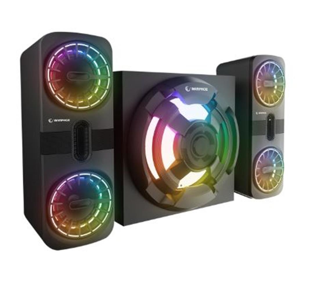 Rampage RMS-311 SHARD 2+1 80W Siyah USB,FM,Bluetooth,HMDI,Optica Rgb Işıklı Speaker - görsel 2