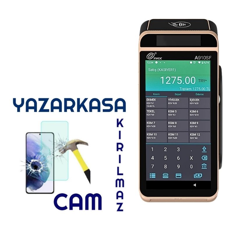 PAX A910SF Yazarkasa Kırılmaz Cam (NANO)