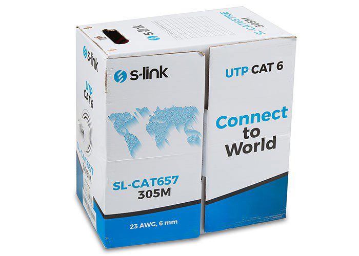 S-link SL-CAT657 305m 23AWG UTP İç Ortam CAT6 Kablo Beyaz - görsel 2