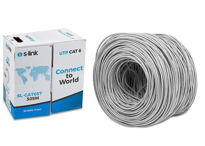 S-link SL-CAT657 305m 23AWG UTP İç Ortam CAT6 Kablo Beyaz