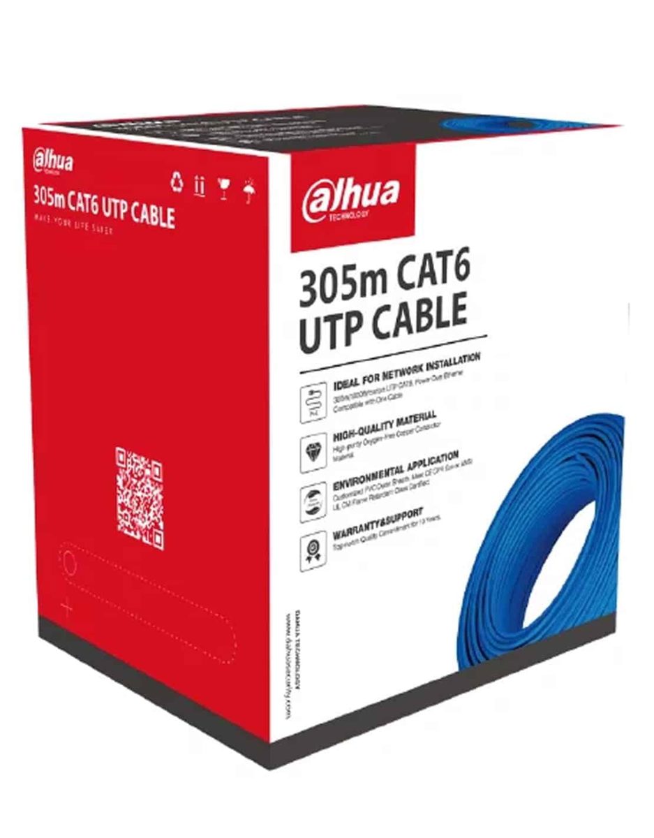 Dahua PFM920I-6UN-C UTP CAT6 305M 0.53 OFC+PVC+Flame Retard İç Ortam Kablo Mavi - görsel 2