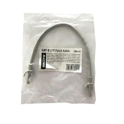 Seclife SNW-C6560G Cat6 30cm Gri Patch Kablo - görsel 2