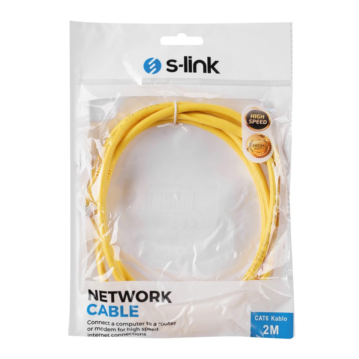 S-link SL-CAT602YE 2m Sarı CAT6 Kablo - görsel 3