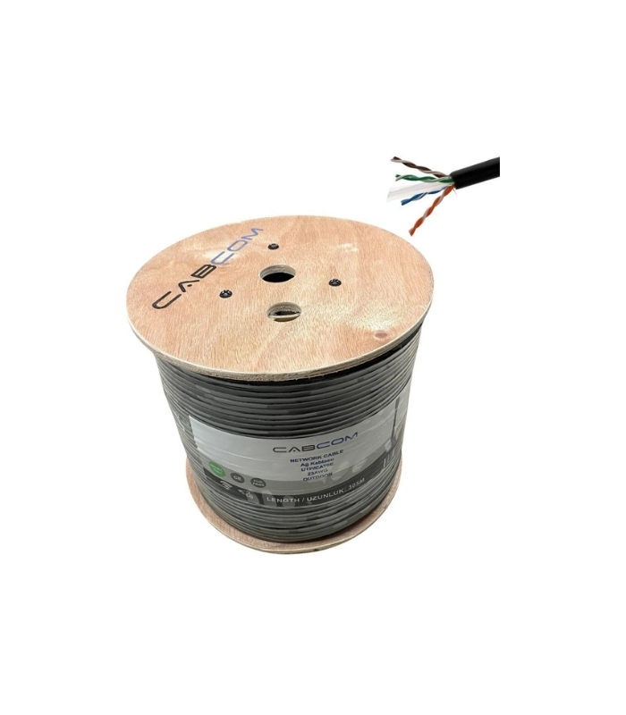 Cabcom CAT6 Kablo 305MT UTP-Lszh 23AWG Siyah -Outdoor (Makara) - görsel 2