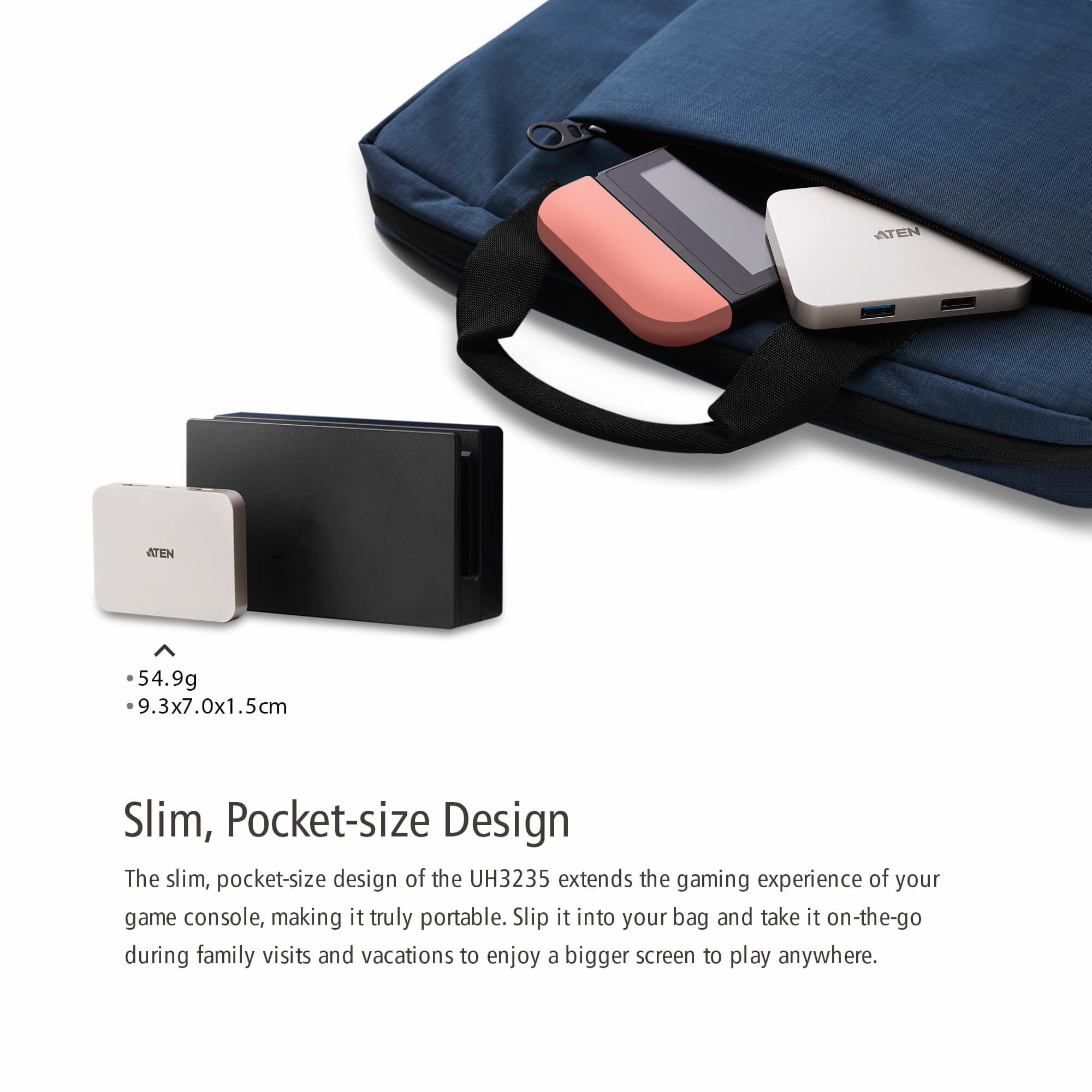 Aten UH3235 USB-C 4K Ultra Gaming Mini Dock with Power Pass-through - görsel 5