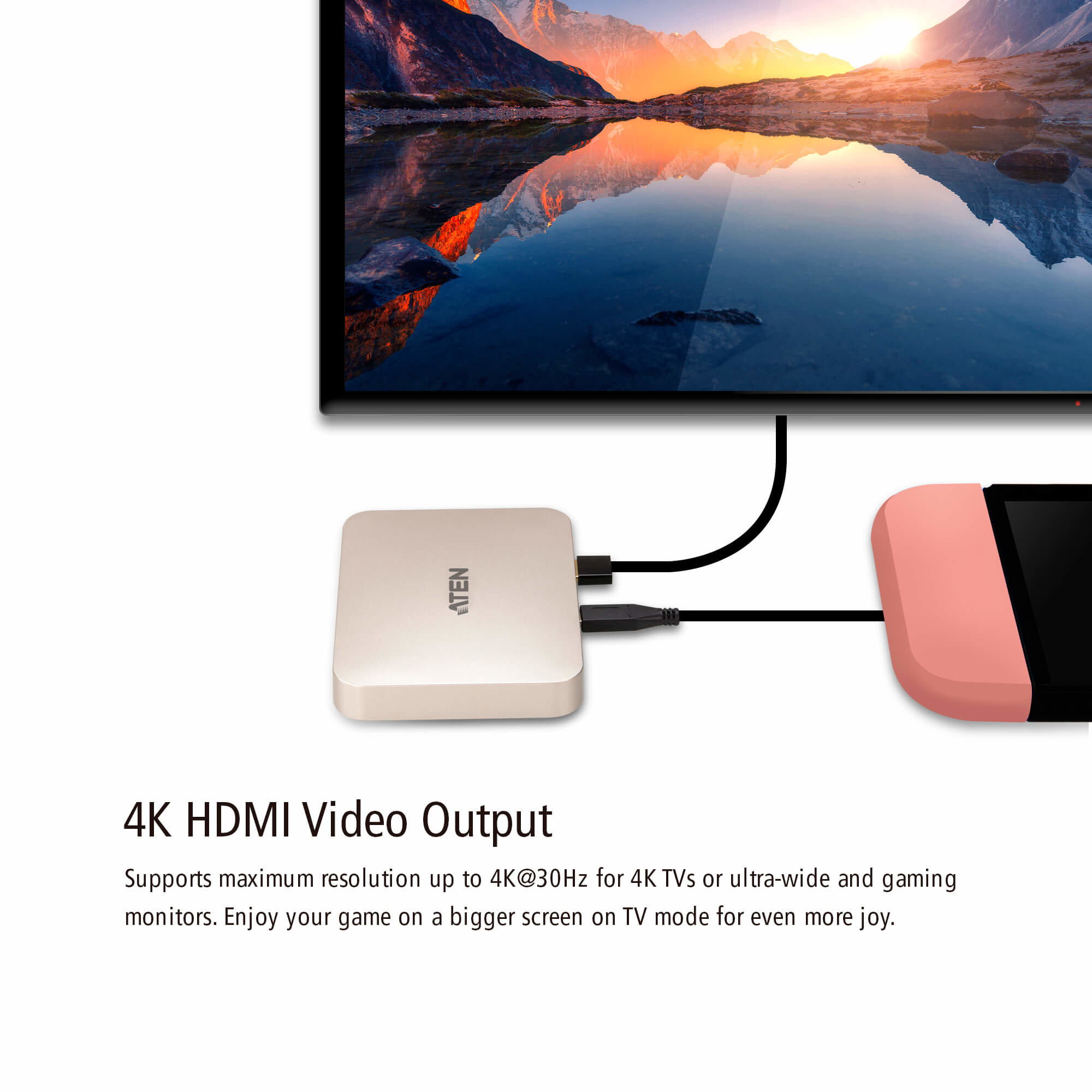 Aten UH3235 USB-C 4K Ultra Gaming Mini Dock with Power Pass-through - görsel 7
