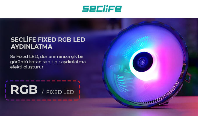 Seclife SLF-1208 1150-1151-1155P-AM3 Cpu Fan - görsel 2