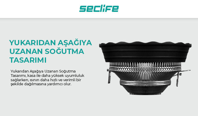 Seclife SLF-1208 1150-1151-1155P-AM3 Cpu Fan - görsel 3