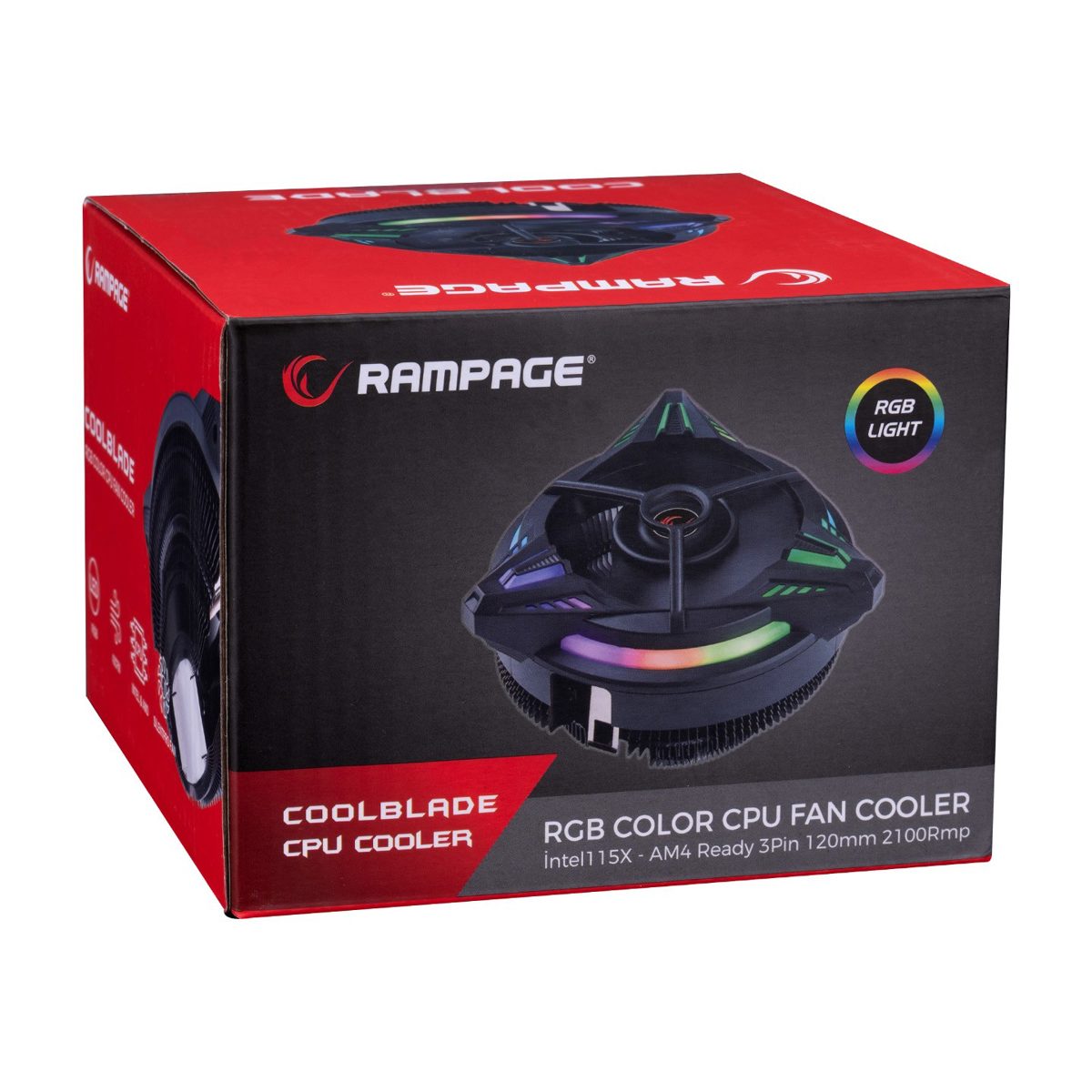 Rampage RM-C03 COOLBLADE Rainbow 43CFM 12cm Fan Intel LGA1700 Hava Soğutmalı - görsel 5