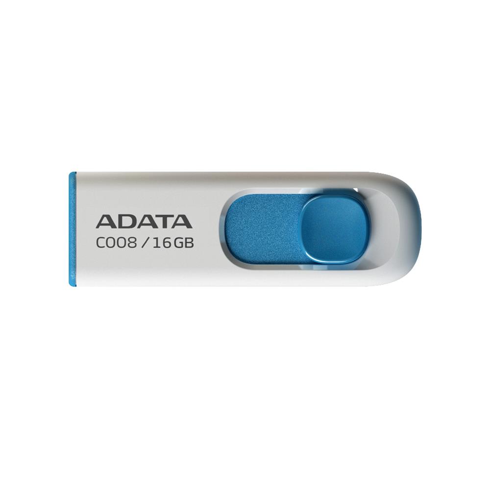 Adata C008/16GB 16GB USB2.0 Classic (White + Blue) Flash Bellek - görsel 2