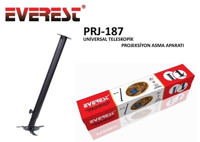 Everest PRJ-187 63-102cm Siyah 360-45derece 13kg Projeksiyon Askı Aparatı