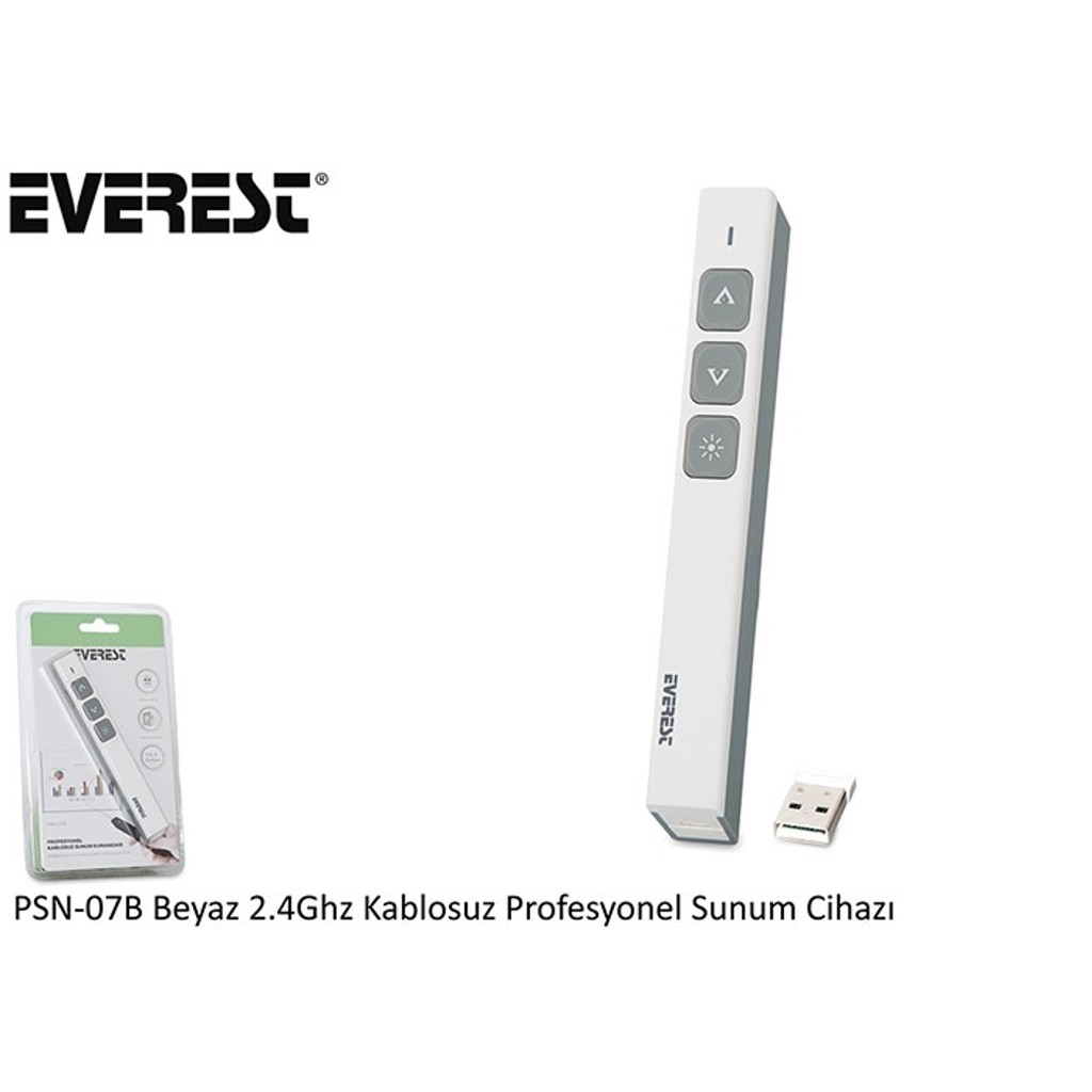 Everest PSN-07B Beyaz 2.4Ghz Kablosuz Sunum Kumandası