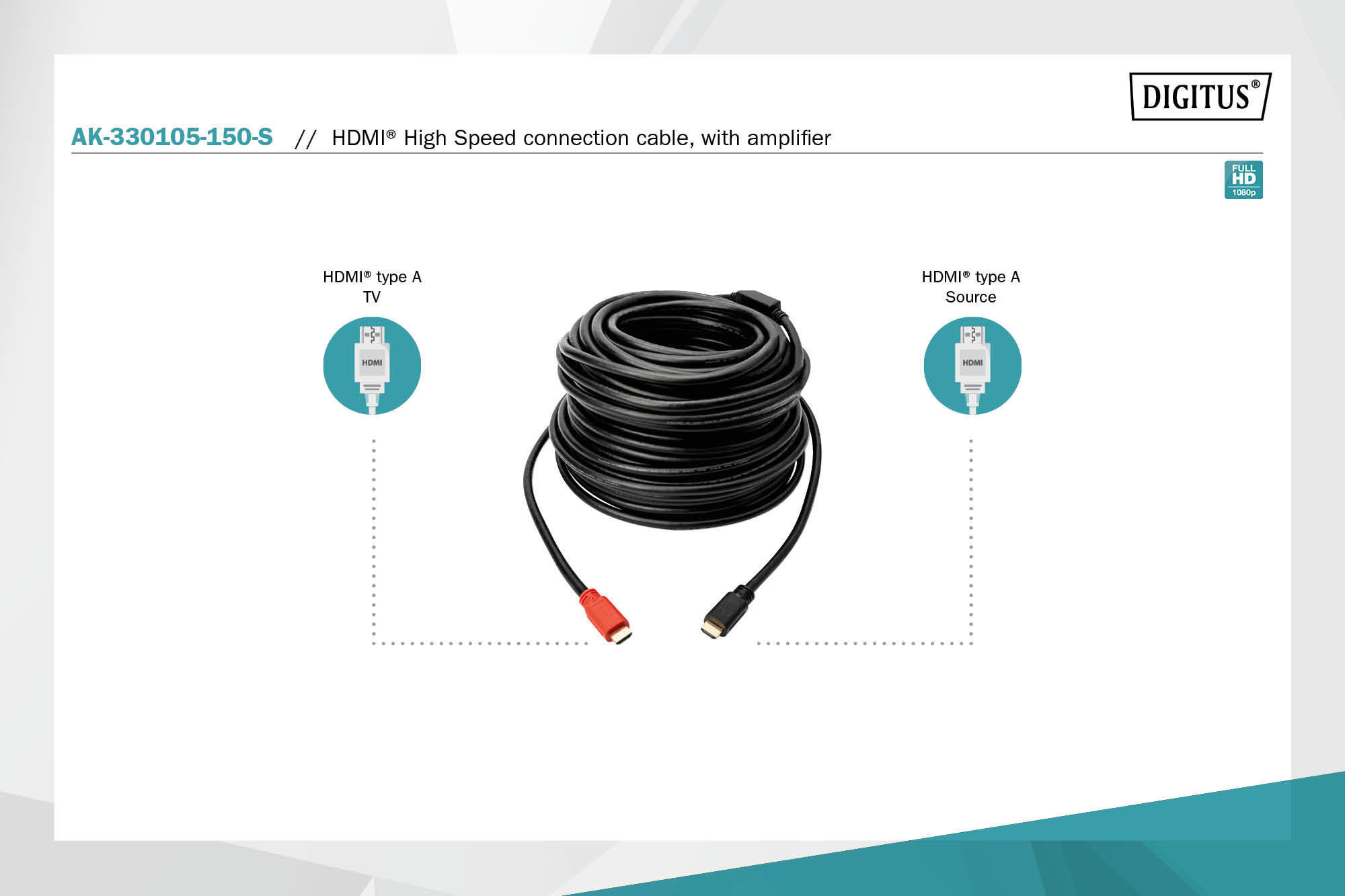 Digitus AK-330105-150-S HDMI High Speed Bağlantı Kablosu