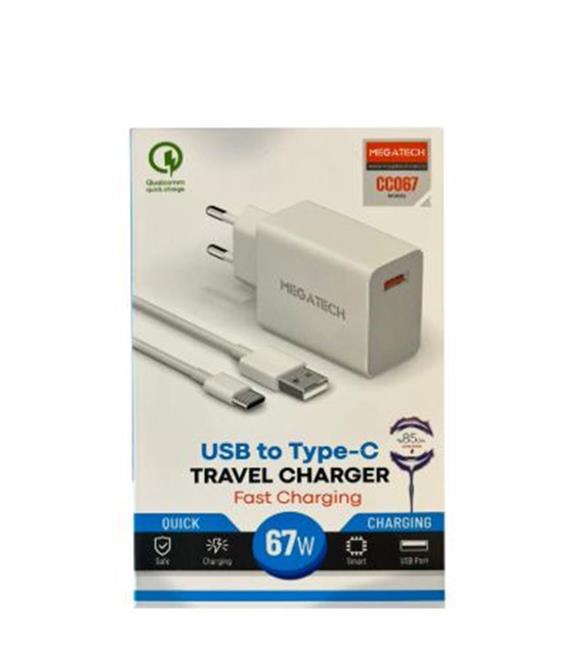 Megatech 45w Type-c Siyah Turbo Şarj EvŞarj Kafa