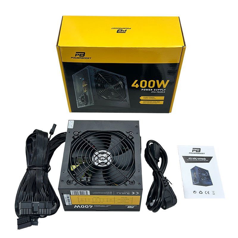 PowerBoost PB400LR 400W 1*PCI-E 6 Pin 12cm Siyah Fanlı ATX Power Supply - görsel 7