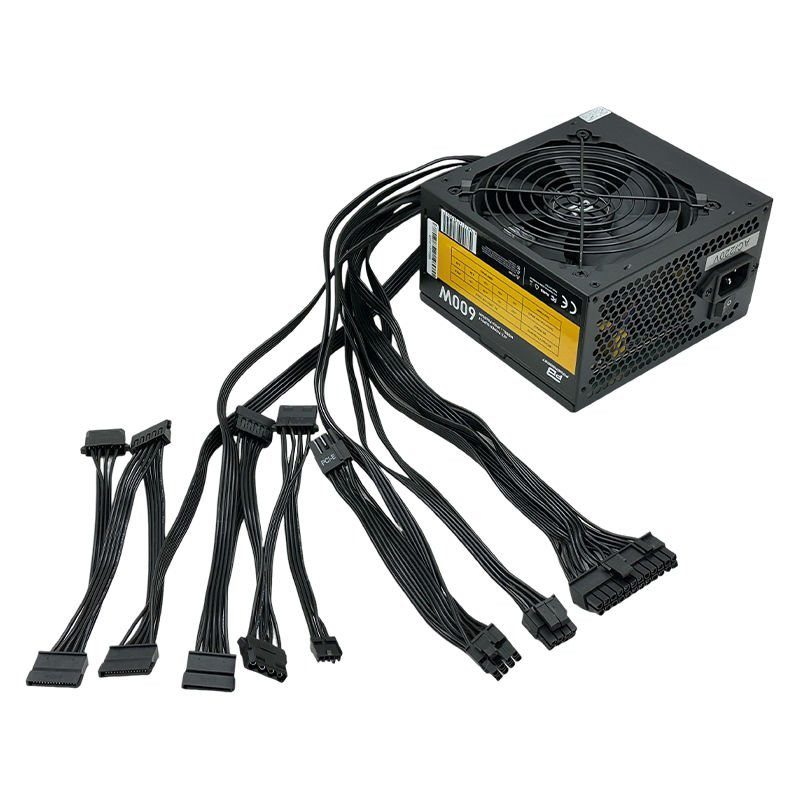 PowerBoost PB600AR 600W APFC 2*PCI-E 6+2 Pin 12cm Siyah Fanlı ATX Power Supply - görsel 4