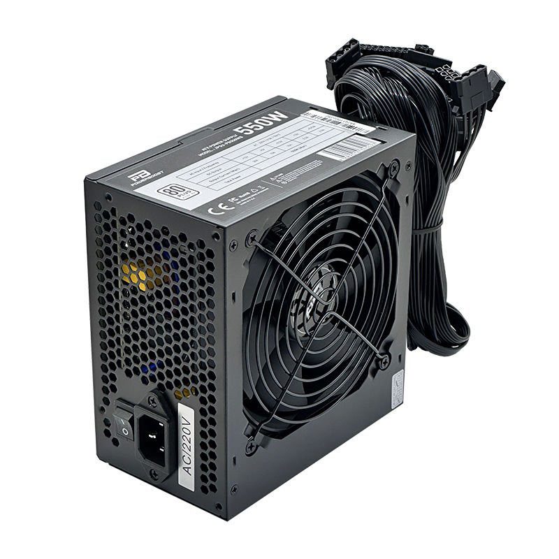 PowerBoost PB550WB 550W 80+ White APFC 4*PCI-E 6+2 Pin 12cm Siyah Fanlı ATX PSU - görsel 2
