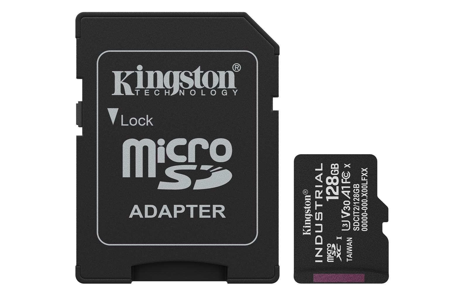 Kingston SDCIT2/128GB 128GB microSDXC Industrial C10 A1 pSLC Card + SD Adapter Hafıza Kartı - görsel 2