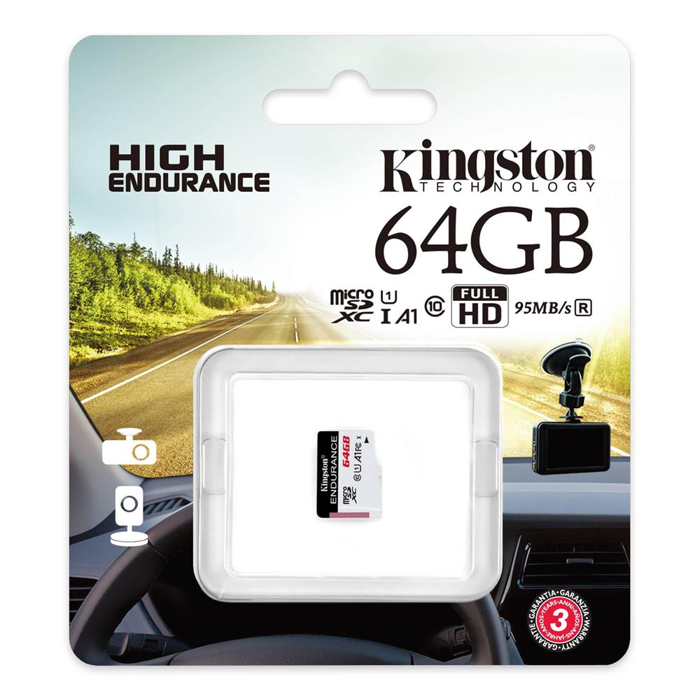 Kingston SDCE/64GB 64GB microSDXC Endurance 95R/30W C10 A1 UHS-I Card Only Hafıza Kartı