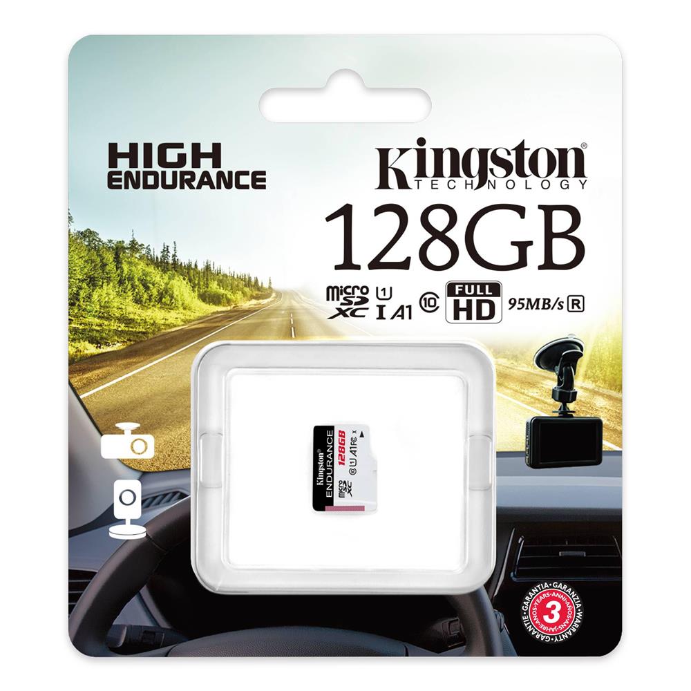 Kingston SDCE/128GB 128GB microSDXC Endurance 95R/45W C10 A1 UHS-I Card Only Hafıza Kartı