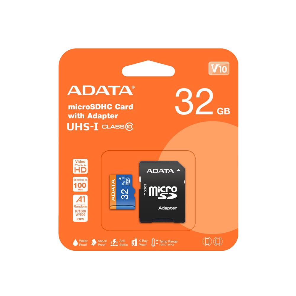 Adata 32GB Premier microSDHC Card with Adapter UHS-I Class10 V10 Hafıza Kartı