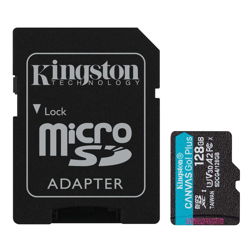 Kingston SDCG4/128GB 128GB microSDXC Canvas Go Plus Gen4 200MB/s A2 U3 V30 Card + ADP Hafıza Kartı - görsel 2