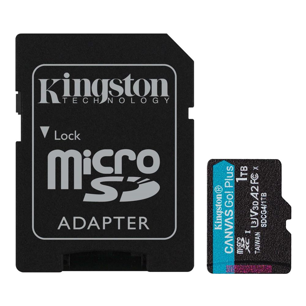 Kingston SDCG4/1TB 1TB microSDXC Canvas Go Plus Gen4 200MB/s A2 U3 V30 Card + ADP Hafıza Kartı - görsel 2