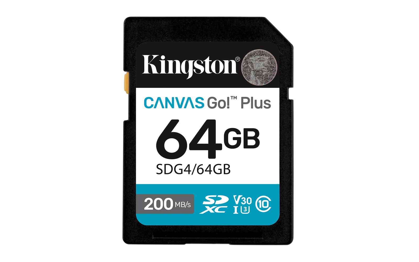 Kingston SDG4/64GB 64GB SDXC Canvas Go Plus Gen4 200MB/s C10 UHS-I U3 V30 Hafıza Kartı - görsel 2