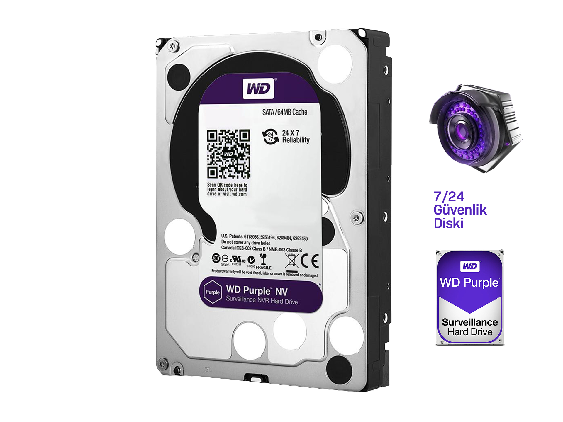 6TB WD Purple 7/24 Güvenlik Harddiski